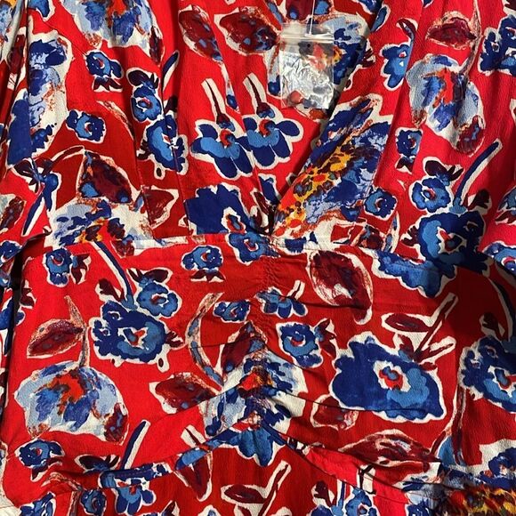 Free People Glow Up Mini Dress Floral Red 6 - Picture 7 of 8